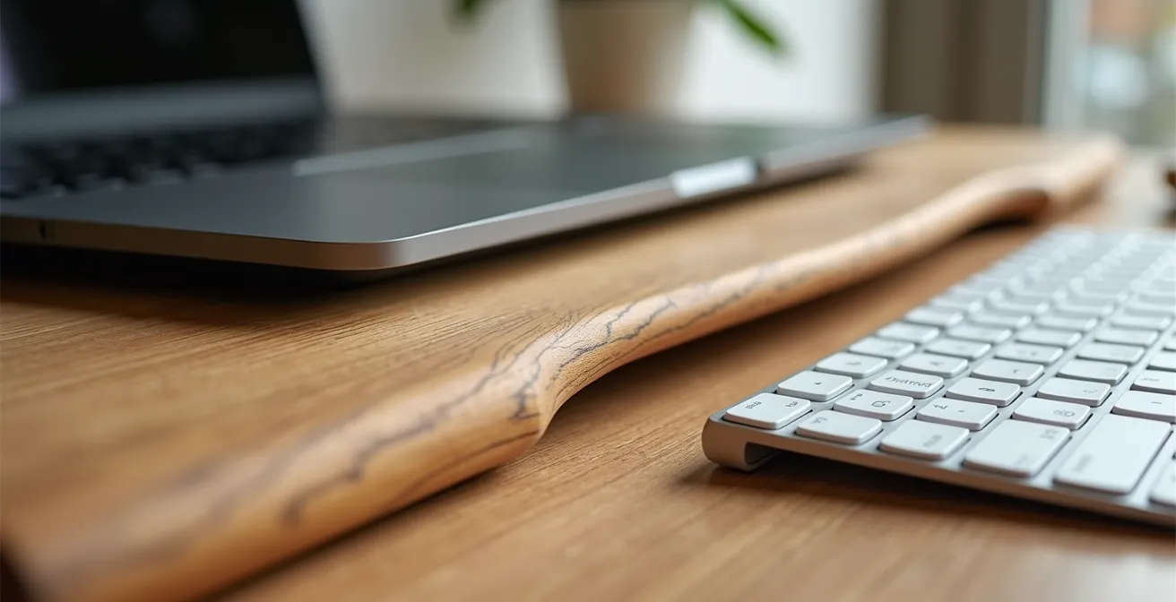 Stilvolles Ergonomie-Kit mit Holz-Laptopständer und Design-Tastatur